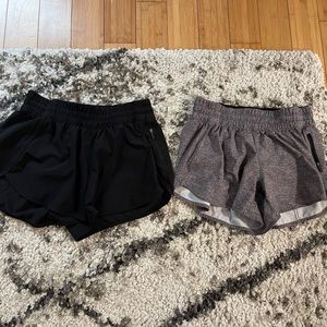 2 pairs of Lululemon Track That Shorts